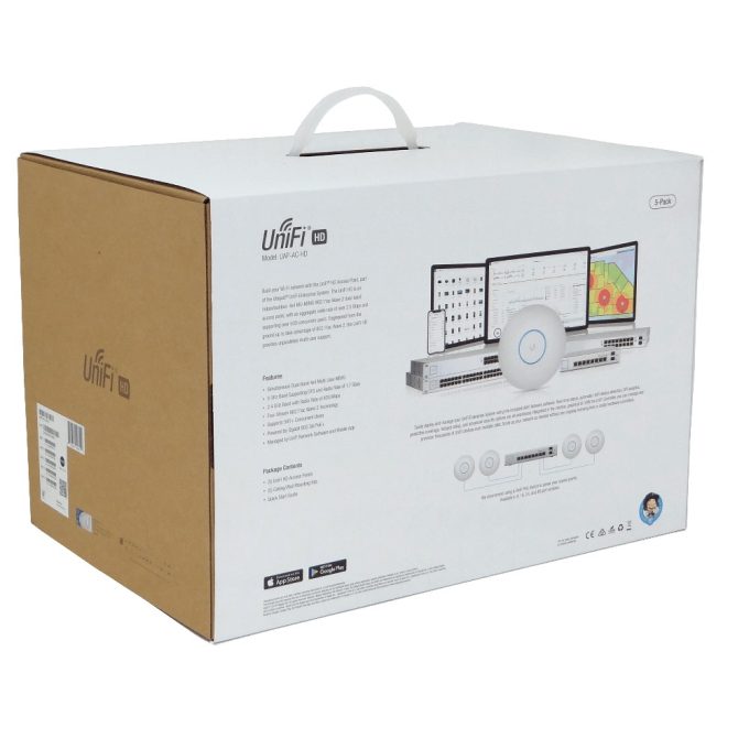UBIQUITI Pack 5un UAP-AC-HD 4x4 1733mbps-5GHz 800-2,4GHz 4/3dBi req-PoE48V/17W 2-1000 - Imagen 3